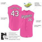 Personalized Pink White-Black Authentic Sleeveless Baseball Jersey Team Custom Name and Number