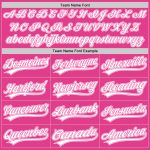 Personalized Pink White-Black Authentic Throwback Baseball Jersey Team Custom Name and Number