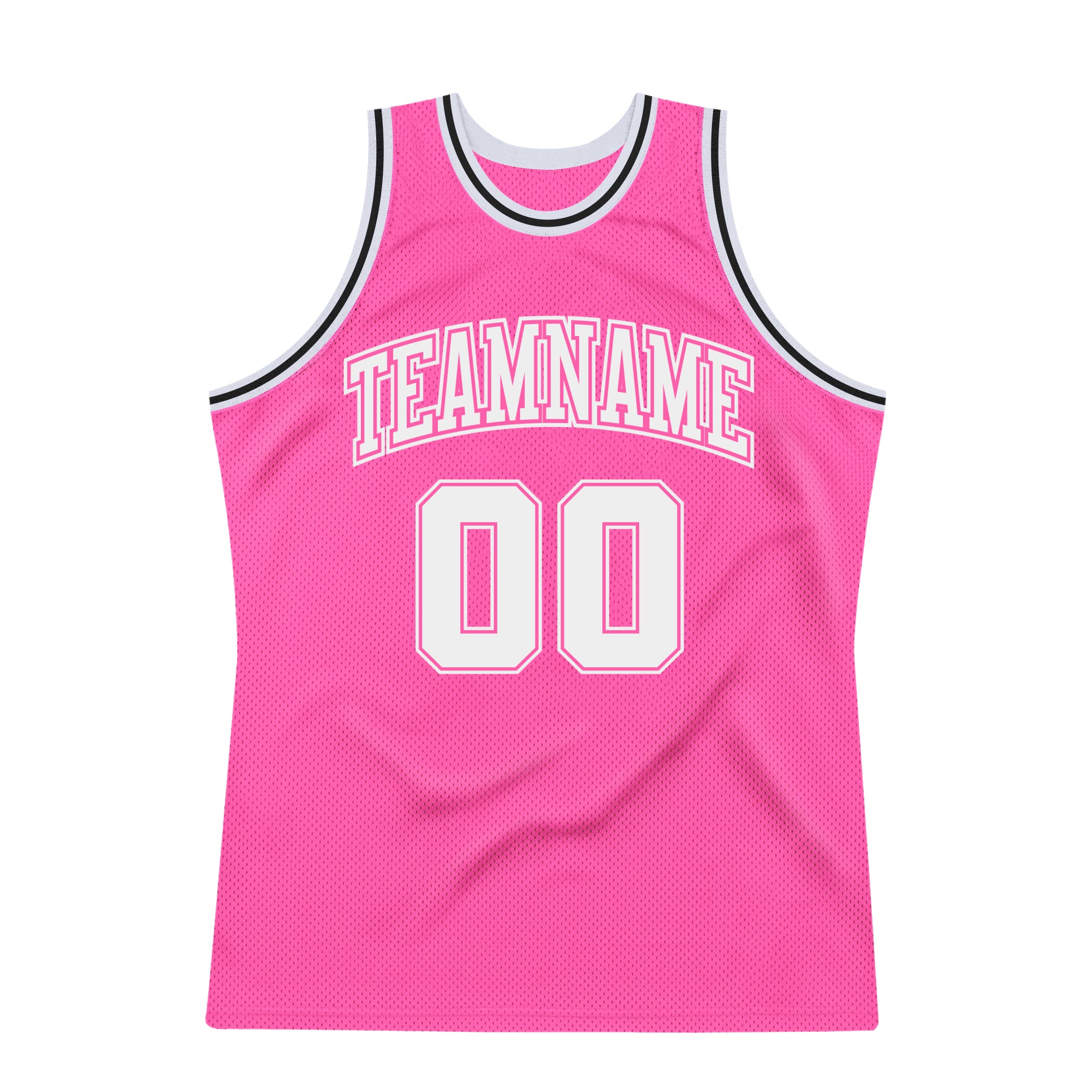 Personalized Pink White-Black Authentic Throwback Basketball Jersey Team Custom Name and Number Personalized Pink White-Black Authentic Throwback Basketball Jersey Team Custom Name and Number - Image 7