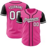 Personalized Pink White-Black Authentic Two Tone Baseball Jersey Team Custom Name and Number
