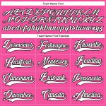 Personalized Pink White-Black Hockey Lace Neck Jersey Team Custom Name and Number