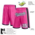 Personalized Pink White Black-Light Blue Authentic Basketball Shorts Team Custom Name and Number