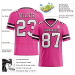 Personalized Pink White-Black Mesh Authentic Football Jersey