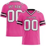 Personalized Pink White-Black Mesh Authentic Football Jersey