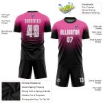 Personalized Pink White-Black Sublimation Fade Fashion Soccer Uniform Jersey Team Custom Name and Number