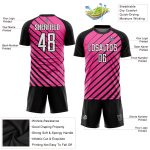 Personalized Pink White-Black Sublimation Soccer Uniform Jersey Team Custom Name and Number
