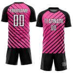 Personalized Pink White-Black Sublimation Soccer Uniform Jersey Team Custom Name and Number
