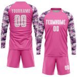 Personalized Pink White-Camo Sublimation Soccer Uniform Jersey Team Custom Name and Number