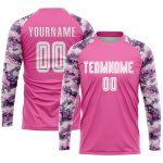 Personalized Pink White-Camo Sublimation Soccer Uniform Jersey Team Custom Name and Number