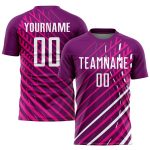Personalized Pink White-Crimson Sublimation Soccer Uniform Jersey Team Custom Name and Number