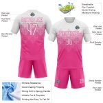 Personalized Pink White Geometric Shape Sublimation Volleyball Uniform Jersey Team Custom Name and Number