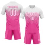 Personalized Pink White Geometric Shape Sublimation Volleyball Uniform Jersey Team Custom Name and Number