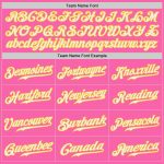 Personalized Pink White-Gold Authentic Baseball Jersey Team Custom Name and Number