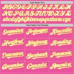 Personalized Pink White-Gold Authentic Sleeveless Baseball Jersey Team Custom Name and Number