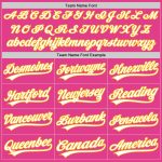 Personalized Pink White-Gold Authentic Throwback Baseball Jersey Team Custom Name and Number