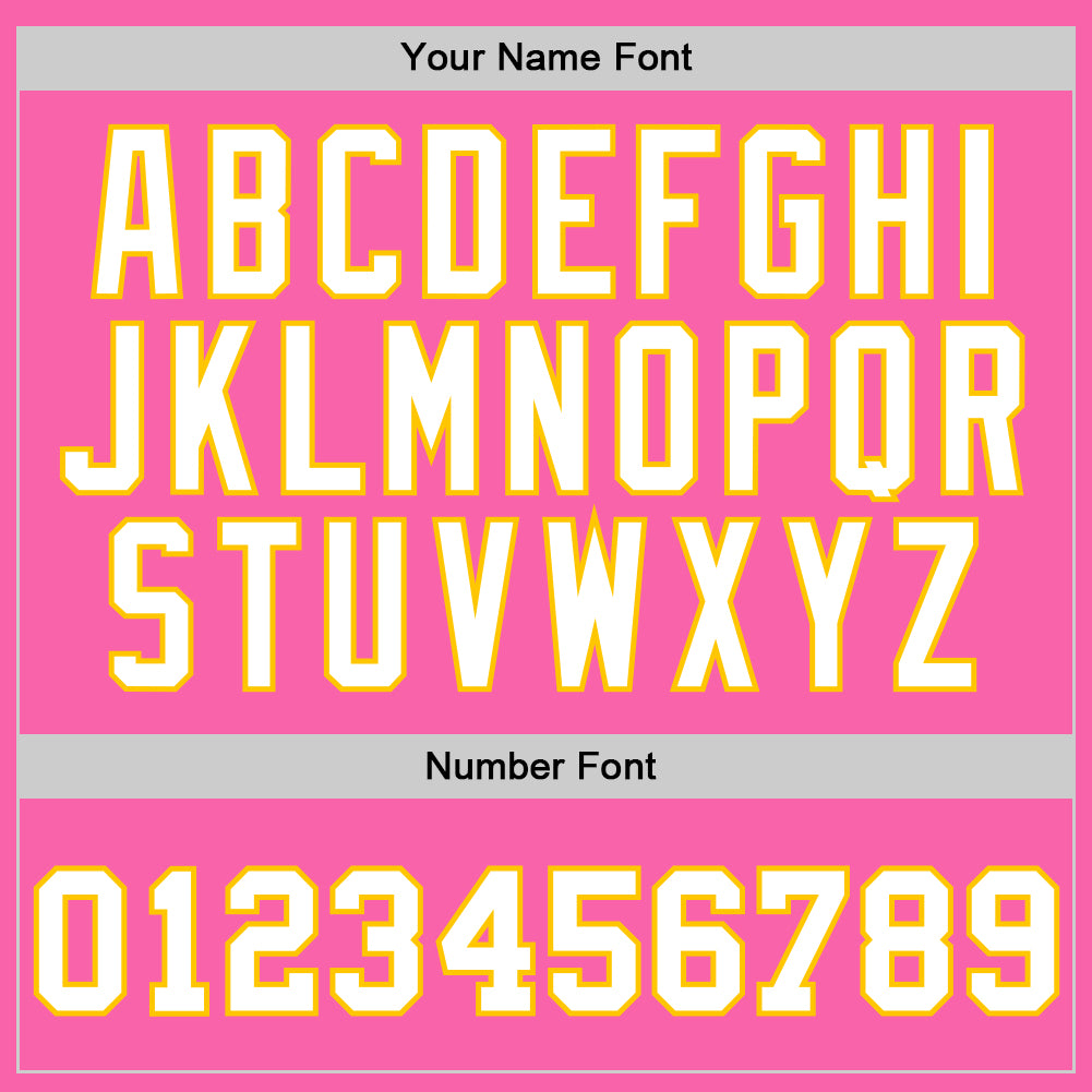 Personalized Pink White-Gold Authentic Throwback Basketball Jersey Team Custom Name and Number Personalized Pink White-Gold Authentic Throwback Basketball Jersey Team Custom Name and Number - Image 3