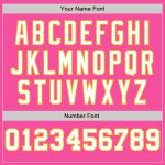 Personalized Pink White-Gold Pinstripe Authentic Split Fashion Baseball Jersey Team Custom Name and Number