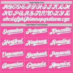Personalized Pink White-Gray 3 Colors Arm Shapes Authentic Baseball Jersey Team Custom Name and Number