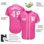 Personalized Pink White-Gray Authentic Baseball Jersey Team Custom Name and Number