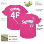 Personalized Pink White-Gray Mesh Authentic Throwback Baseball Jersey Team Custom Name and Number