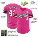 Personalized Pink White-Green Authentic Baseball Jersey Team Custom Name and Number