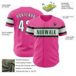 Personalized Pink White-Green Authentic Baseball Jersey