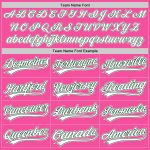 Personalized Pink White-Green Two-Button Unisex Softball Jersey Team Custom Name and Number