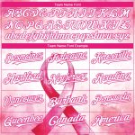Personalized Pink White-Hot Pink 3D Pink Ribbon Breast Cancer Awareness Month Women Health Care Support Authentic Baseball Jersey Team Custom Name and Number