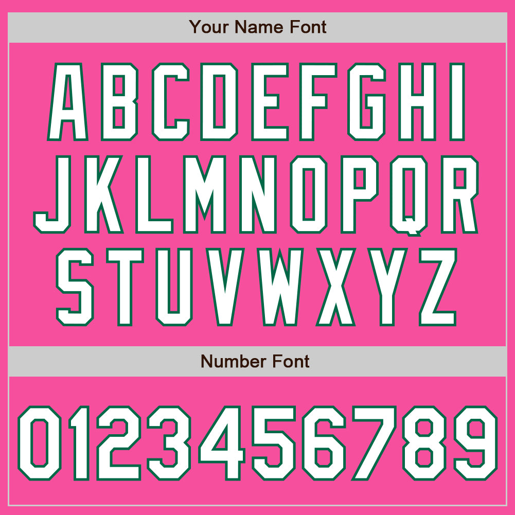 Personalized Pink White-Kelly Green Authentic Raglan Sleeves Baseball Jersey Team Custom Name and Number Personalized Pink White-Kelly Green Authentic Raglan Sleeves Baseball Jersey Team Custom Name and Number - Image 5