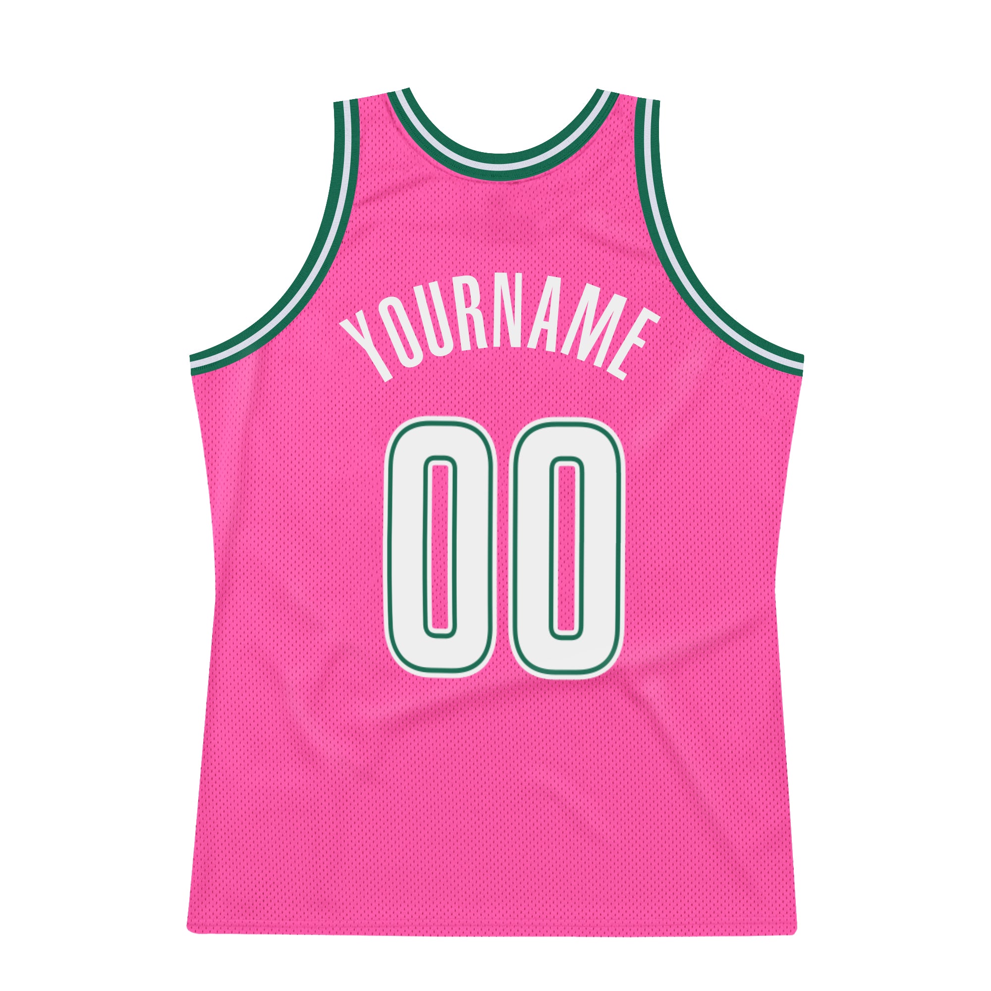 Personalized Pink White-Kelly Green Authentic Throwback Basketball Jersey Team Custom Name and Number Personalized Pink White-Kelly Green Authentic Throwback Basketball Jersey Team Custom Name and Number - Image 6