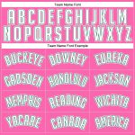 Personalized Pink White-Kelly Green Authentic Throwback Basketball Jersey Team Custom Name and Number
