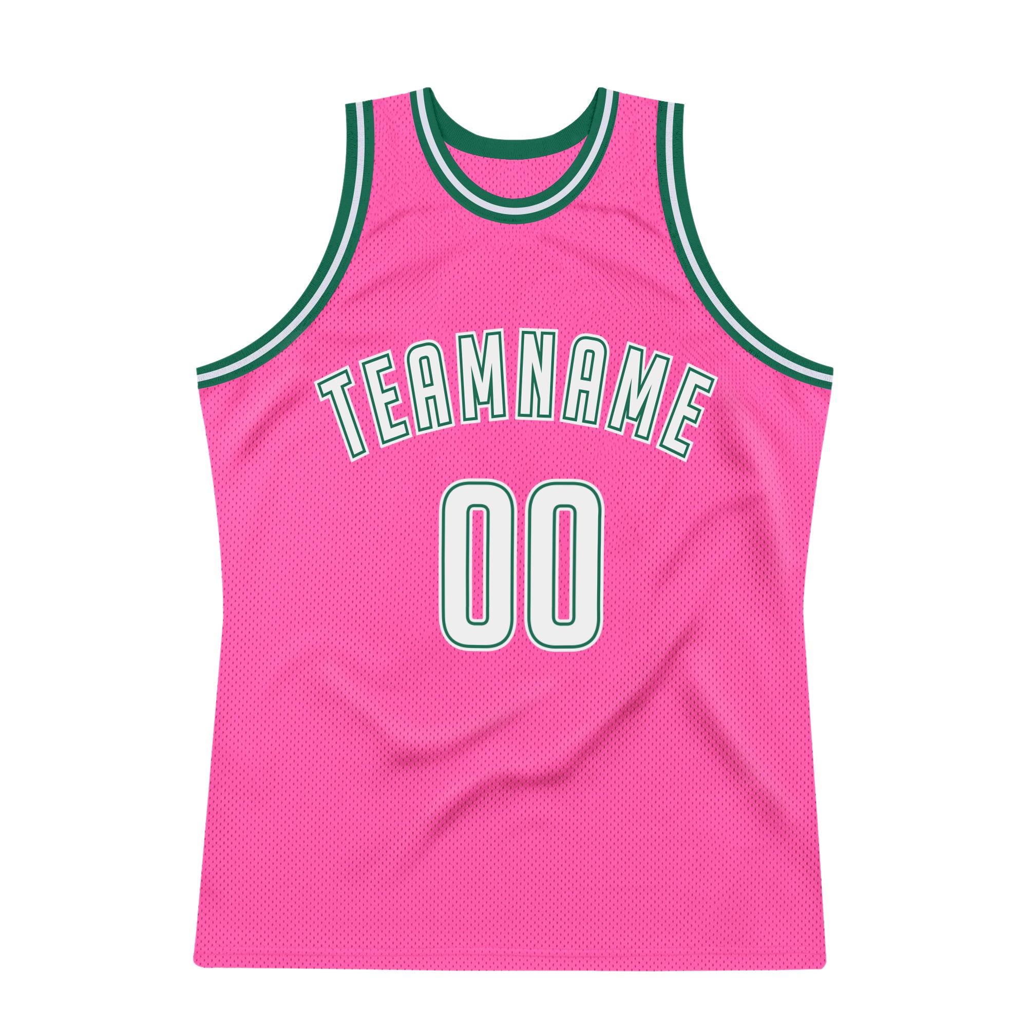 Personalized Pink White-Kelly Green Authentic Throwback Basketball Jersey Team Custom Name and Number Personalized Pink White-Kelly Green Authentic Throwback Basketball Jersey Team Custom Name and Number - Image 5
