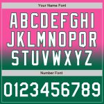 Personalized Pink White-Kelly Green Bomber Full-Snap Varsity Letterman Fade Fashion Jacket Team Custom Name and Number