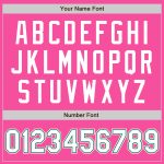 Personalized Pink White-Kelly Green Bomber Full-Snap Varsity Letterman Jacket Team Custom Name and Number