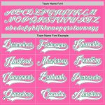 Personalized Pink White-Kelly Green Hockey Jersey Team Custom Name and Number
