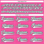 Personalized Pink White-Kelly Green Hockey Lace Neck Jersey Team Custom Name and Number
