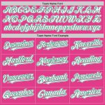 Personalized Pink White-Kelly Green Mesh Authentic Throwback Baseball Jersey Team Custom Name and Number
