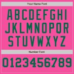 Personalized Pink White-Kelly Green Pinstripe Authentic Split Fashion Baseball Jersey Team Custom Name and Number