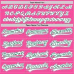 Personalized Pink White-Kelly Green Two-Button Unisex Softball Jersey Team Custom Name and Number