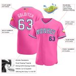 Personalized Pink White-Light Blue Authentic American Flag Fashion Baseball Jersey Team Custom Name and Number