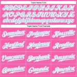 Personalized Pink White-Light Blue Authentic Baseball Jersey