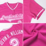 Personalized Pink White-Light Blue Authentic Baseball Jersey