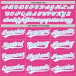 Personalized Pink White-Light Blue Authentic Throwback Baseball Jersey Team Custom Name and Number