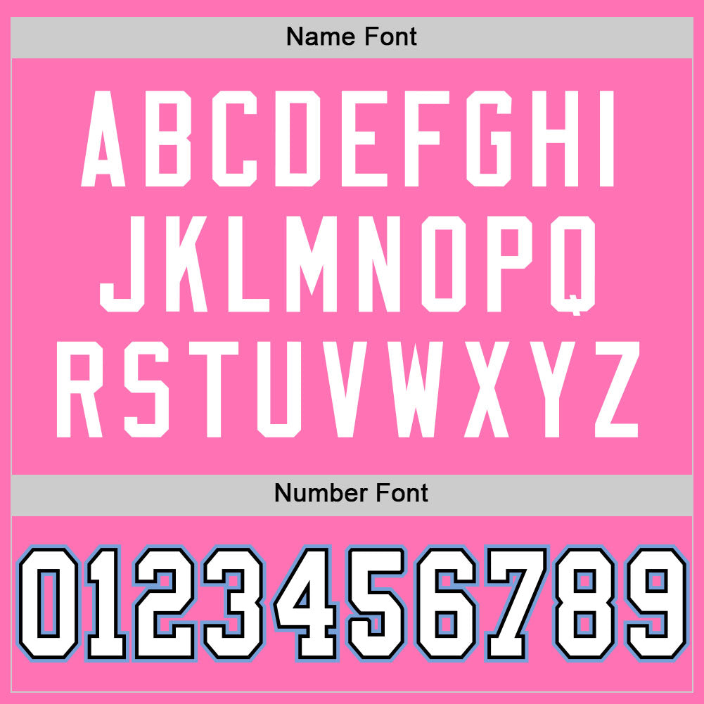 Personalized Pink White-Light Blue Mesh Authentic Football Jersey Team Custom Name and Number Personalized Pink White-Light Blue Mesh Authentic Football Jersey Team Custom Name and Number - Image 4