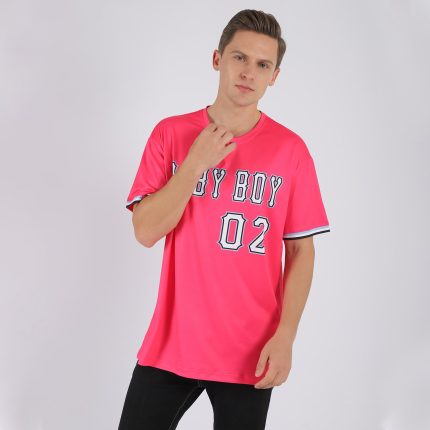 Personalized Pink White-Light Blue Performance T-Shirt Team Custom Name and Number