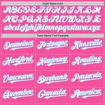 Personalized Pink White-Light Blue Pinstripe Authentic Split Fashion Baseball Jersey Team Custom Name and Number
