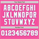 Personalized Pink White-Light Blue Pinstripe Authentic Split Fashion Baseball Jersey Team Custom Name and Number