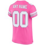 Personalized Pink White-Light Gray Mesh Authentic Football Jersey Team Custom Name and Number
