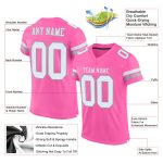 Personalized Pink White-Light Gray Mesh Authentic Football Jersey Team Custom Name and Number