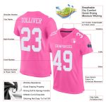 Personalized Pink White Mesh Authentic Football Jersey